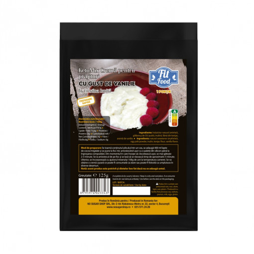 KetoMix Crema pentru prajituri cu gust de vanilie (fara zahar, low carb, keto) 125g