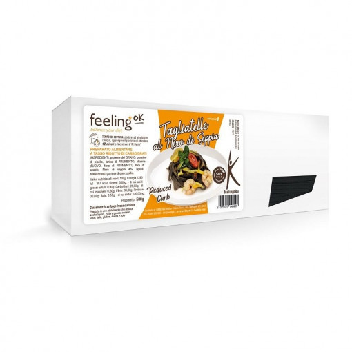 Paste Low-Carb, proteice Tagliatelle negre cu sepia 500g - FeelingOK