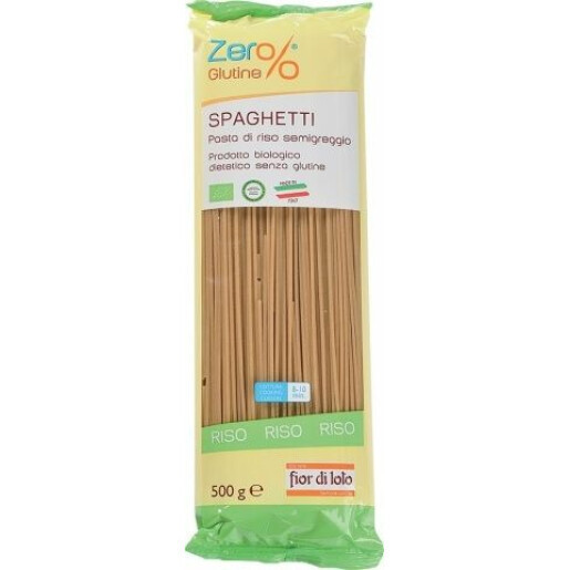 Paste Spaghete din orez integral bio (fara gluten) Fior di Loto 500g