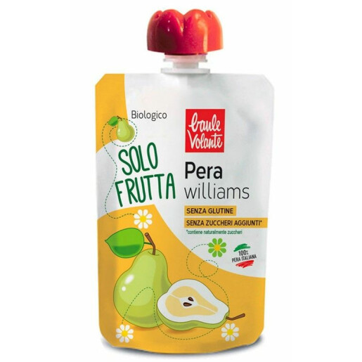 Piure bio de pere Williams fara gluten, fara zahar adaugat 100g - Baule Volante