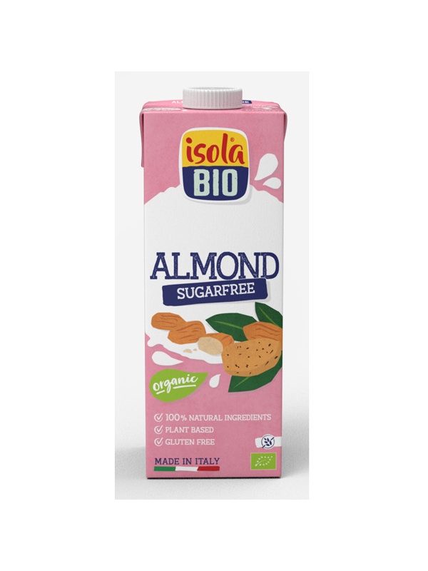 Bautura bio de migdale neindulcita (fara gluten, fara lactoza, fara zahar) 1L - IsolaBio