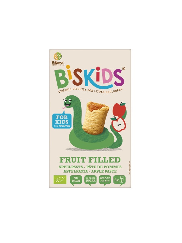 Biscuiti Eco pentru copii din spelta cu umplutura de mar (fara zahar) 150 g - Biskids