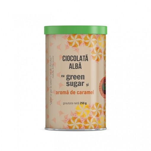 Ciocolata alba instant cu aroma de caramel 250g - Green Sugar