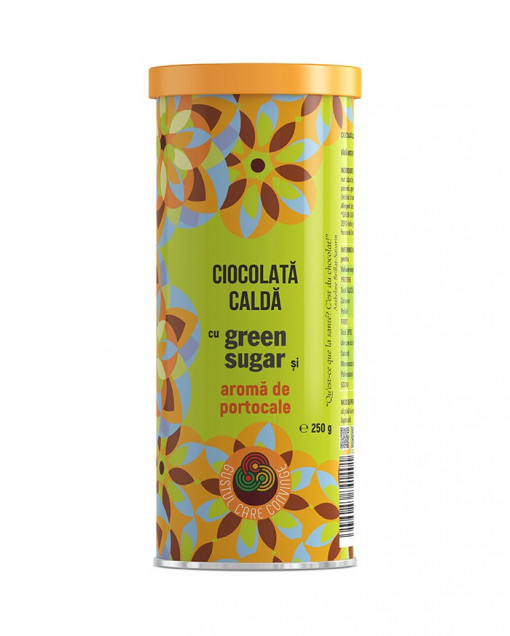 Ciocolata calda instant cu Stevia si aroma de Portocale 250g - Green Sugar