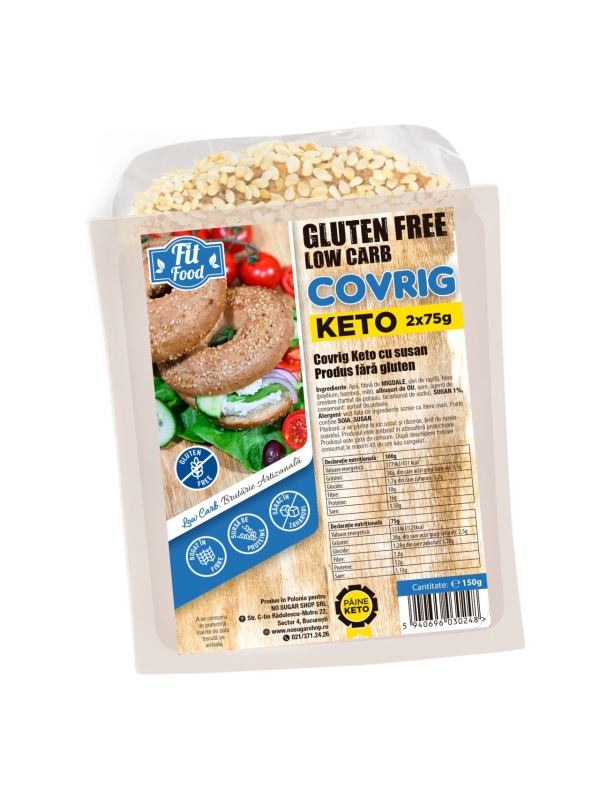 Covrigi Keto cu susan (fără gluten, fara zahar, lowcarb) 150g - FitFood (Keto Line)