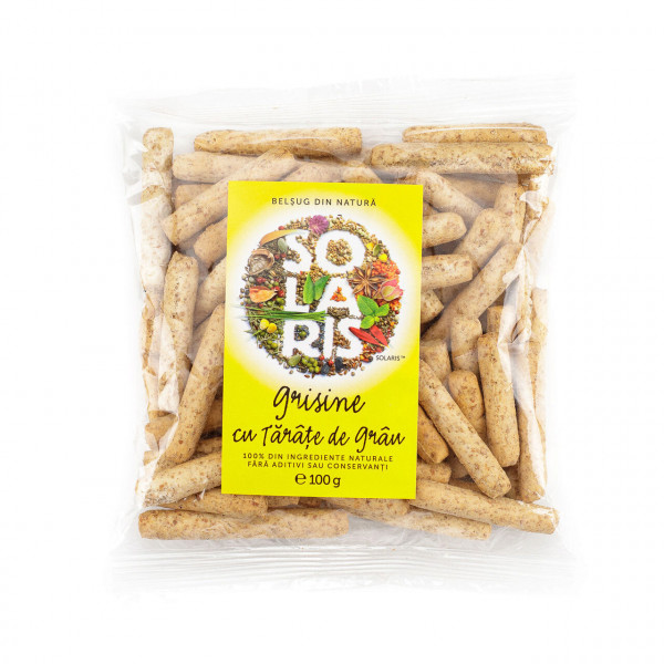 Grisine cu faina integrala si Tarate de grau 100gr SOLARIS