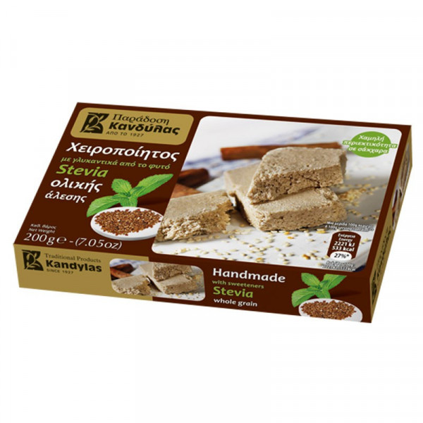HALVA integrala fara zahar, cu STEVIA, 200g - Kandylas