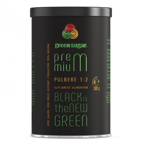 Indulcitor cu Stevia 1:2 PULBERE 500g - Green Sugar Premium