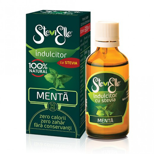 Indulcitor lichid cu Stevia si aroma de Menta 50ml - Stevielle