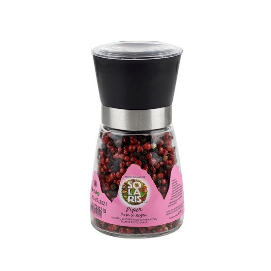 MIX PIPER ROSU SI NEGRU 70g (rasnita reutilizabila) SOLARIS