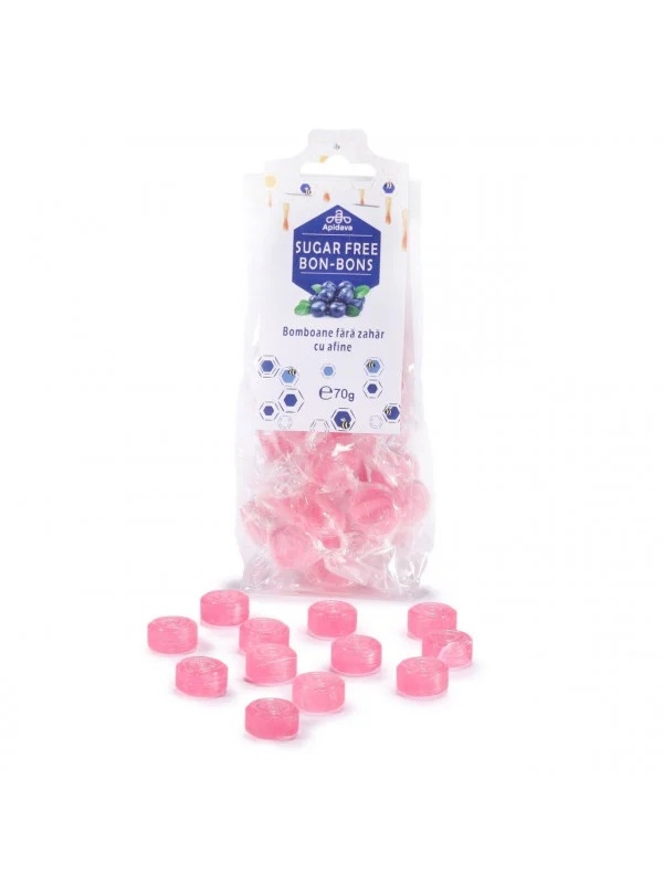 BOMBOANE CU AFINE (fara zahar) 70gr APIDAVA
