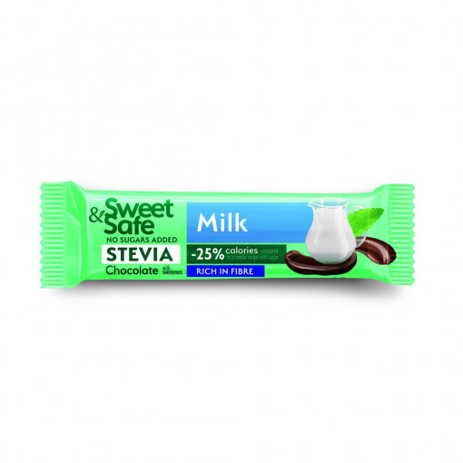 Ciocolata cu lapte cu Stevia 25g - Sweet&Safe