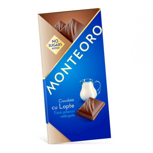 Ciocolata cu lapte (fara zahar) 90g - Monteoro