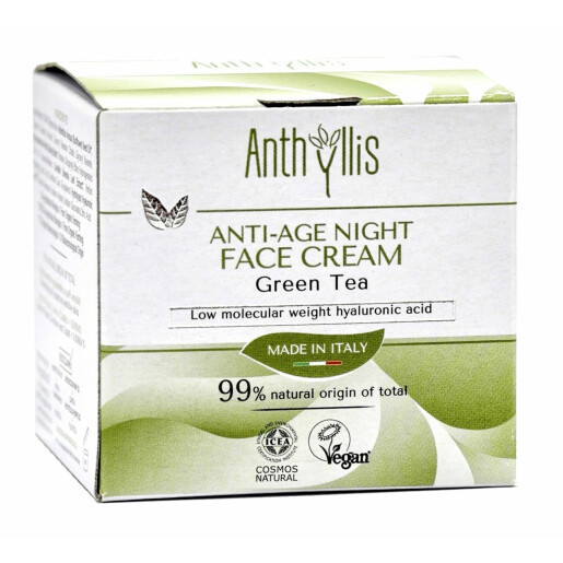 Crema de fata antiage de noapte, cu ceai verde, Cosmos Natural, Anthyllis 50 ml