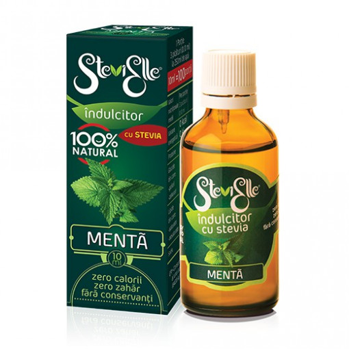 Indulcitor lichid cu stevia si aroma de menta 10ml - Stevielle