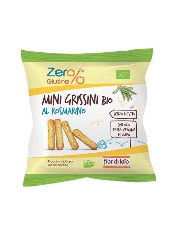 Mini grisine bio cu rosmarin (fara zahar, gluten, drojdie) 30g - Fior di Loto