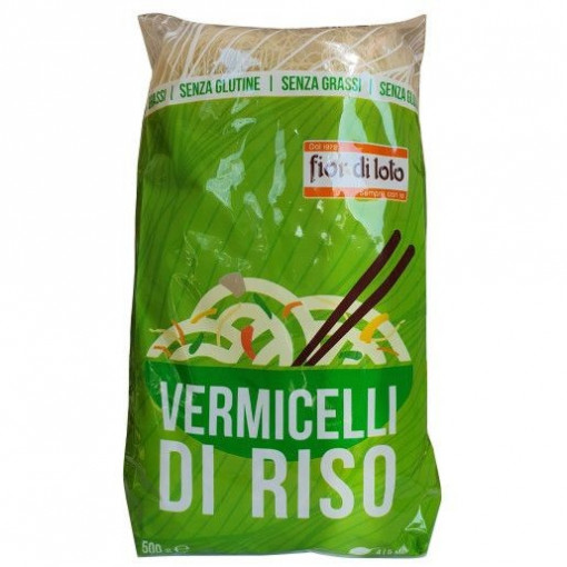 Taitei subtiri din orez (Vermicelli), fara gluten 500g - Fior di Loto