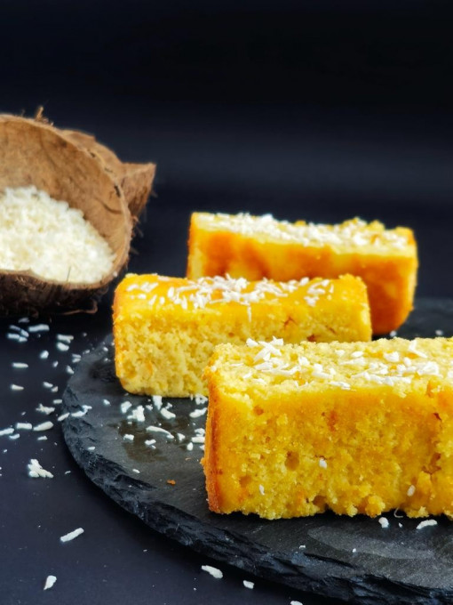Blondie cu ciocolata alba si portocala, fara zahar (350gr) - P. Lemonade