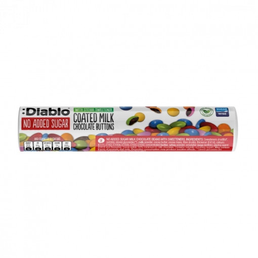 Drajeuri ciocolata cu lapte COLOR cu Stevia (fara zahar) 22gr - Diablo