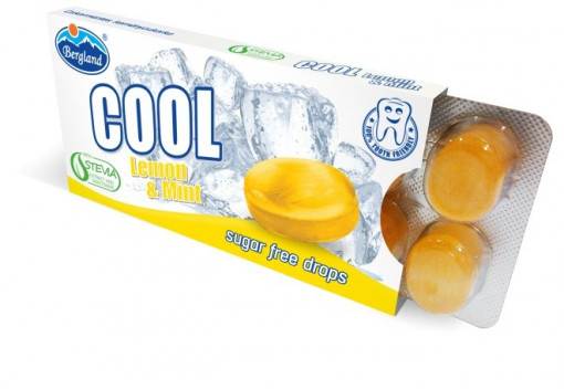 Dropsuri gust de lamaie si menta, fara zahar, cu Stevia 16g - Bergland COOL
