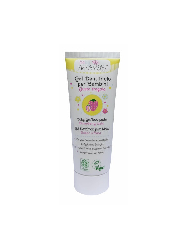 Gel de dinti pentru copii de la O+ ani cu capsune ECO BIO Baby Anthyllis 75ml