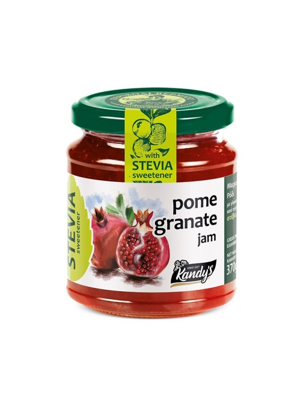 Gem de rodie fara zahar, cu STEVIA, 370g - Kandy's