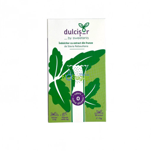 Indulcitor cu Stevia 30 plicuri - Dulcisor by Sweeteria