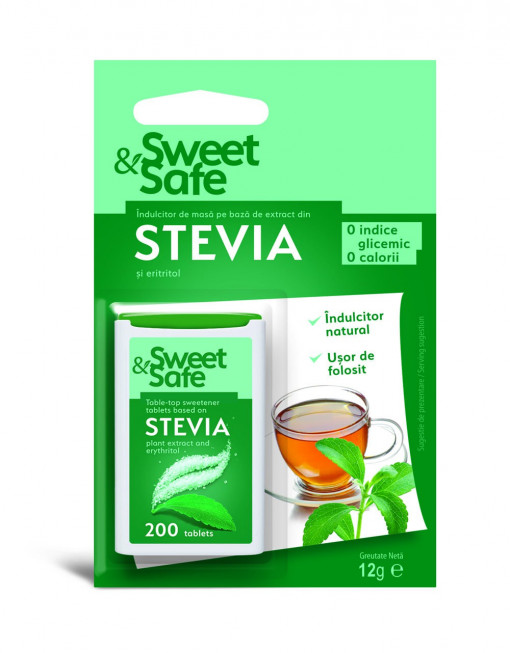 Indulcitor natural din Stevia 200 tablete - Sweet&Safe