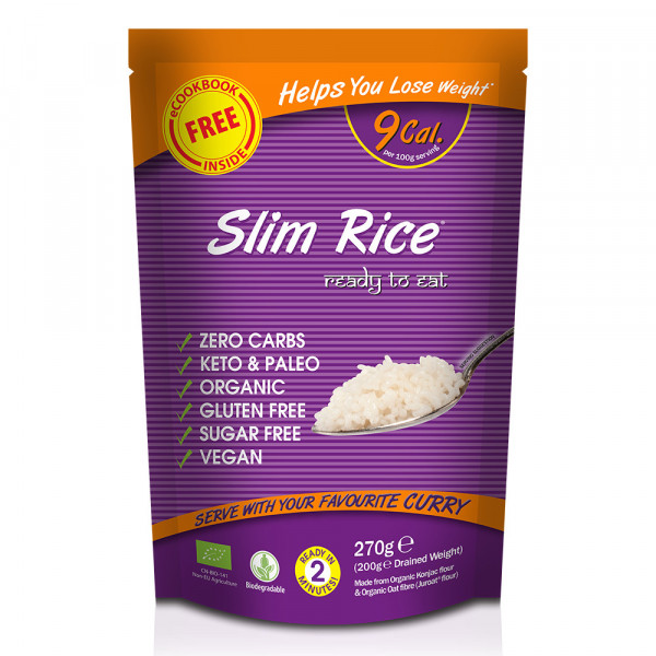 Paste sub forma de Orez din faina de konjac BIO 270g (vegan, fara carbohidrati, fara gluten, keto) - Slim Rice