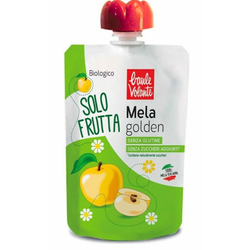 Piure bio de mere golden fara gluten, fara zahar adaugat 100g - Baule Volante