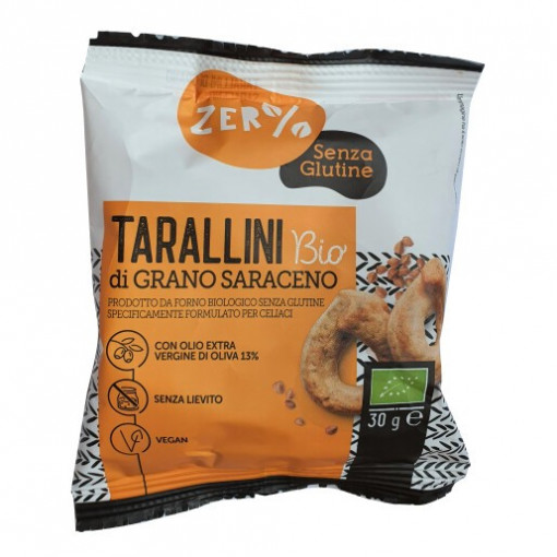 Snack Tarallini bio de hrisca (fara zahar, fara Gluten, fara Drojdie), 30g - Zer% Glutine