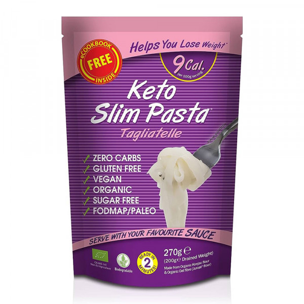 Tagliatelle din faina de konjac BIO 270g (vegan, fara carbohidrati, fara gluten, keto) - Slim Pasta