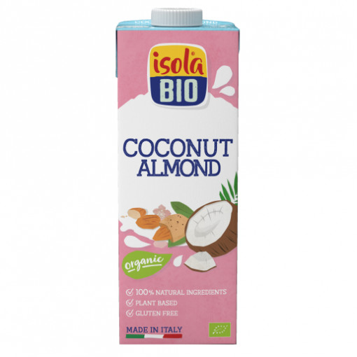 Băutura bio din nuca de cocos si migdale, fara gluten 1L - Isola Bio
