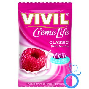 Bomboane Creme Life classic cu zmeura fara zahar 110 gr - VIVIL