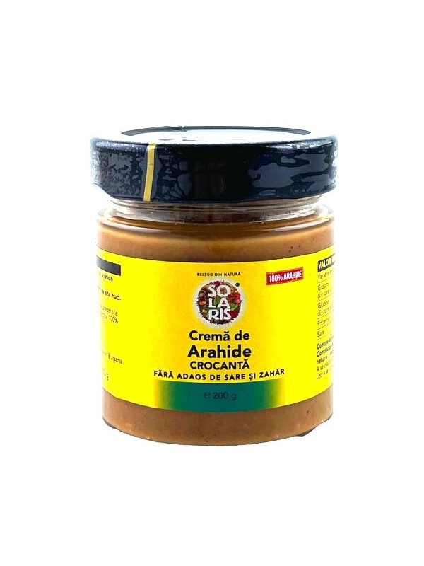 Crema crocanta de arahide (fara zahar, vegan) 200gr SOLARIS