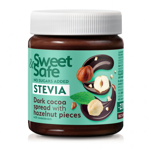Crema intensa de cacao si alune cu Stevia 220g - Sweet&Safe