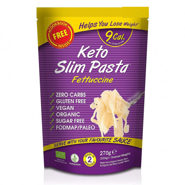 Fettucini din faina de konjac BIO 270g(vegan, fara carbohidrati, fara gluten, keto) - Slim Pasta