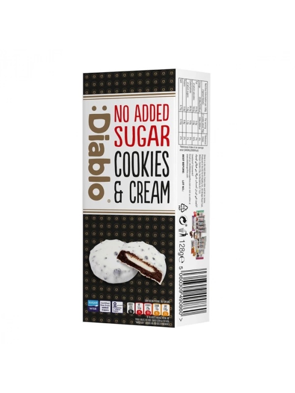 Fursecuri cu crema de lapte si glazura alba (fara zahar)128gr - Diablo
