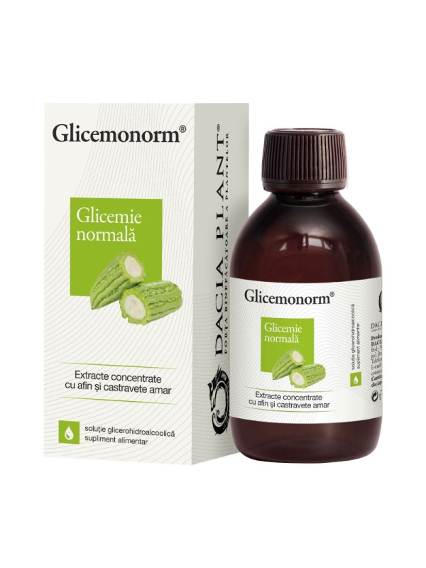 GLICEMONORM tinctura cu extract de Castravete Amar 200ml DACIA PLANT