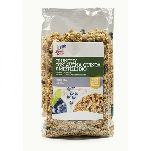 Musli crocant bio cu fulgi de ovaz, quinoa si afine (fara zahar) 375g