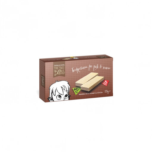 Napolitane cu cacao și miere (fără zahăr, fara ulei de palmier) 135gr - The Bee Bros