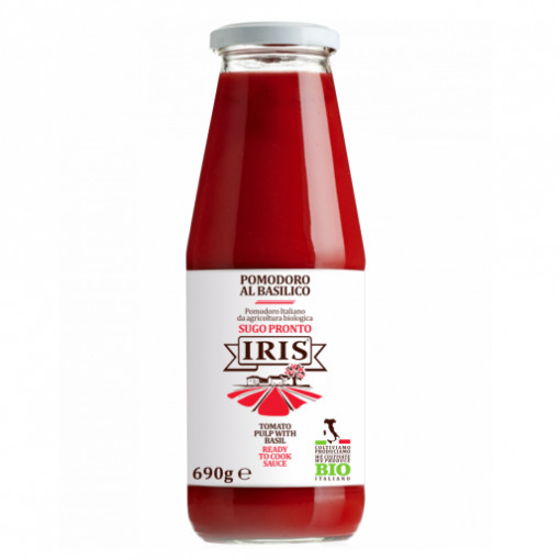 Rosii bio pasate cu busuioc (fara sare) 690g - Iris Bio