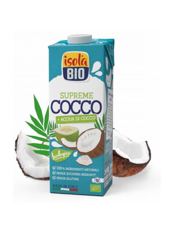 Bautura bio din nuca de cocos Supreme (fara zahar, fara gluten, vegan) 1L - Isola Bio