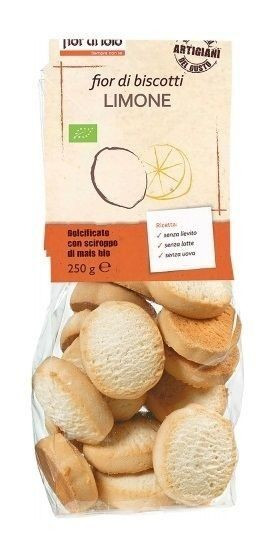 Biscuiti Bio Fior di biscotti, cu lamaie (vegan, fără zahar, lactoza, oua, drojdie) 250g - Fior di Loto