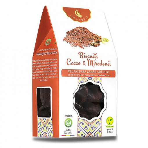 Biscuiti vegani cu cacao si mirodenii (fara zahar) 130g - Hiper Ambrozia