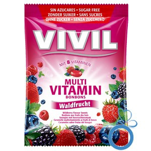 Bomboane Multivitamine fructe de padure (fara zahar) 60g - VIVIL