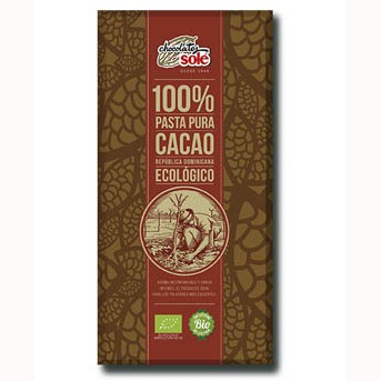 Ciocolata neagra Eco 100% cacao, fara zahar 100g - Chocolates Sole