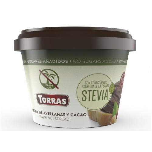 Crema tartinabila de ciocolata cu alune si Stevia (fara zahar, fara gluten) 200g - Torras