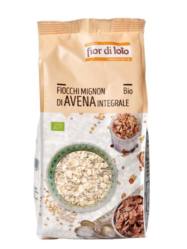 Fulgi mici bio din ovaz integral 500g Fior di Loto