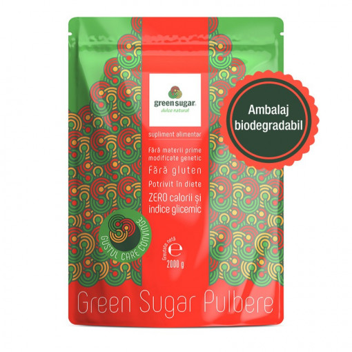 Indulcitor natural cu Stevia pulbere 2kg - Green Sugar